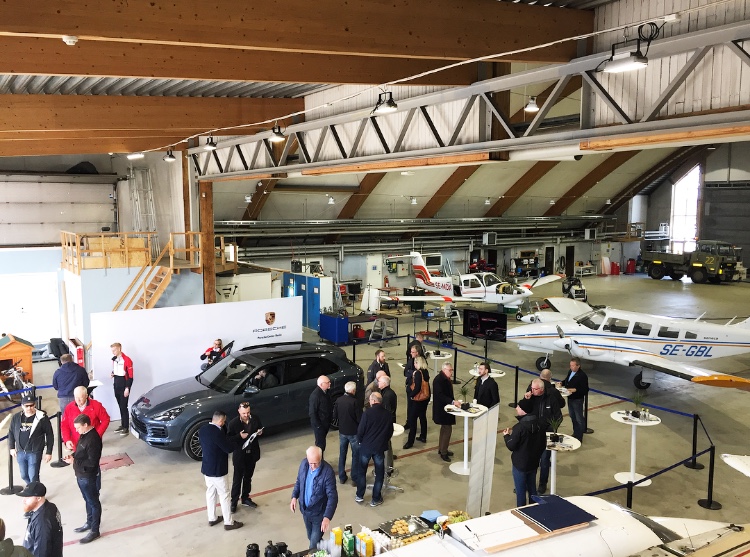 Porsche event in the hangar